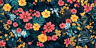 缤纷花卉图案背景