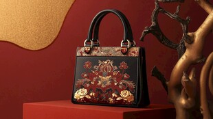 中式刺绣手提包精致典雅