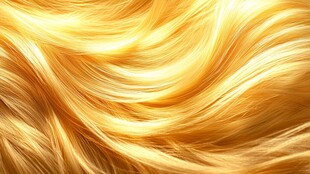 金色飘逸长发特写
