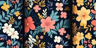 多彩花卉图案背景素材