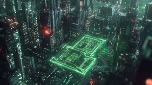 未来都市中的科技光影景观