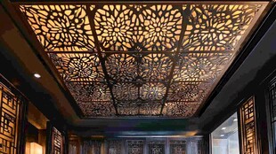 中式雕花天花板精致典雅