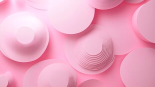粉色立体圆片创意背景图