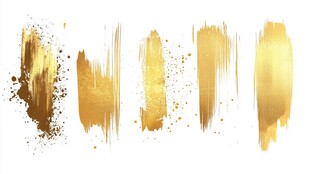 金色笔触纹理素材集合