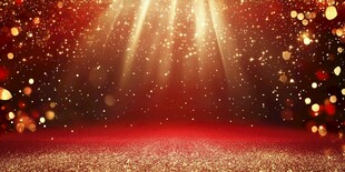 璀璨红金舞台背景灯光秀