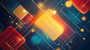 炫彩几何光效科技背景图
