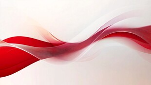 红色动感飘带抽象背景图