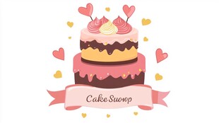 甜美双层蛋糕插画