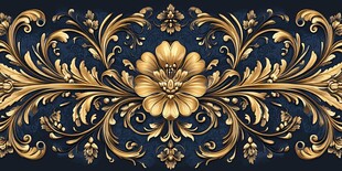 华丽金色欧式花纹装饰图案