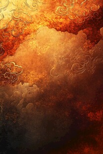 梦幻中式云纹炫彩背景图