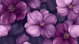 梦幻紫色花卉图案背景