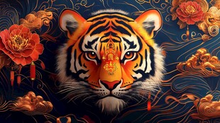 瑞虎迎春 繁花相伴