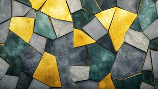 几何拼接彩色马赛克墙面