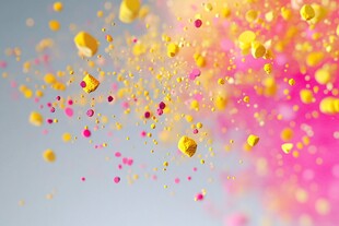 缤纷色彩颗粒悬浮梦幻画面