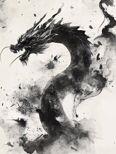 水墨蛟龙图