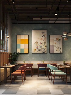 工业风餐厅室内温馨场景