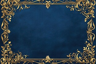 深蓝背景金色华丽装饰框