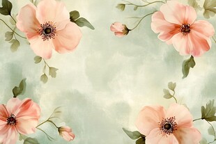 淡粉花朵背景图