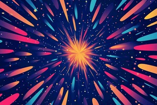 绚丽星芒爆炸背景图