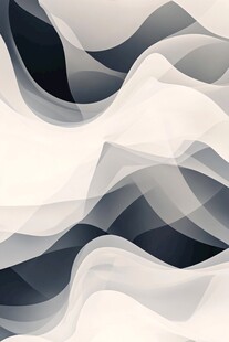 黑白波浪抽象艺术图案