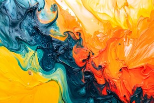 色彩交融的抽象流体艺术
