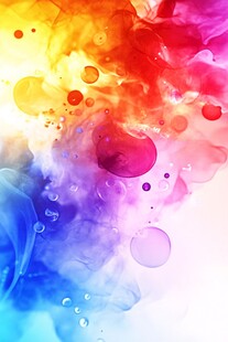 梦幻多彩水墨烟雾背景图