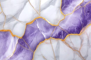 紫白大理石纹配金色线条