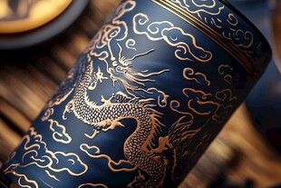 龙纹图案陶瓷杯