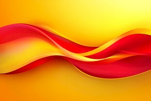绚丽红黄飘带背景图