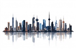 现代都市天际线建筑景观