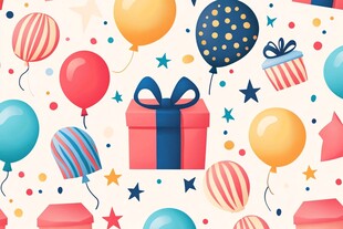 缤纷气球礼物庆祝图案