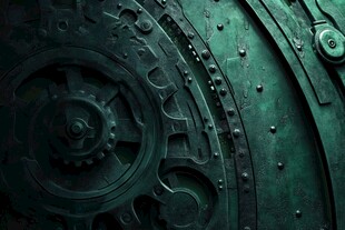 复古机械齿轮细节特写