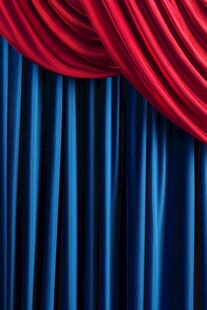 红蓝双色舞台幕布特写