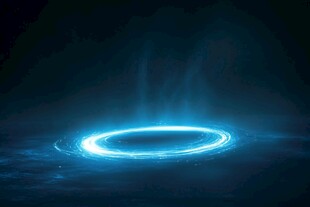 蓝色发光能量圆环特效