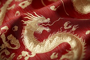 龙纹织锦 中式传统华丽织物