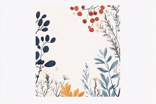 花卉植物边框插画设计