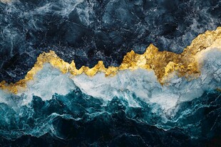 金波涌动的深邃海洋图景