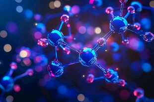 梦幻分子结构3D渲染图