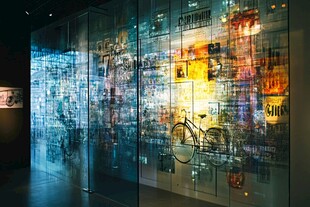 梦幻玻璃艺术墙展示多元画面