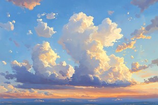 梦幻天空中的绚丽云朵