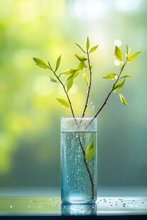 玻璃瓶中的清新绿植