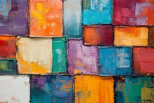 多彩抽象色块艺术拼图