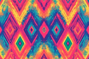 多彩几何波西米亚风图案