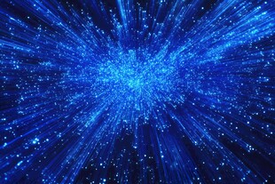 蓝色粒子放射状梦幻背景