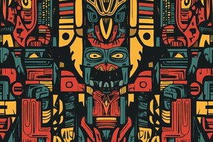 神秘部落风格几何图案艺术