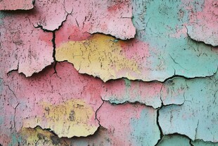 剥落的多彩墙面纹理