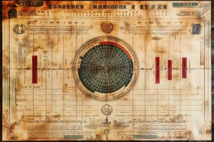 古老罗盘航海图