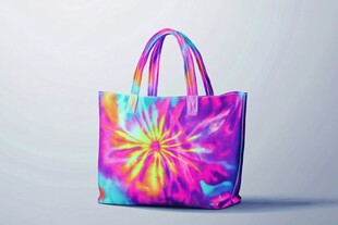 绚丽扎染手提包