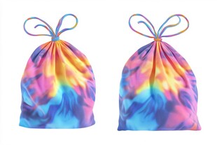 多彩扎染抽绳袋