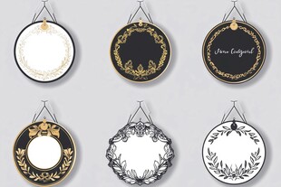 复古风圆形装饰挂牌设计